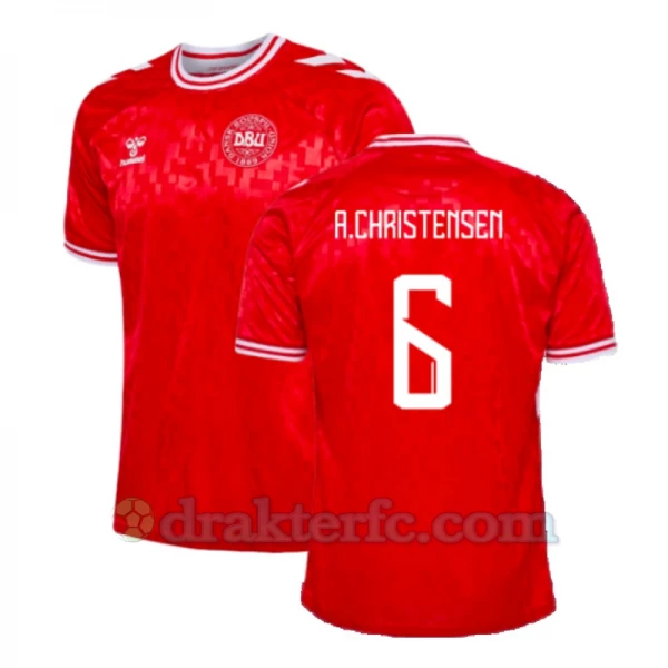 A.Christensen #6 Danmark Fotballdrakter EM 2024 Hjemmedrakt Mann