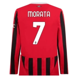 AC Milan Alvaro Morata #7 Fotballdrakter 2024-25 Hjemmedrakt Mann Langermet