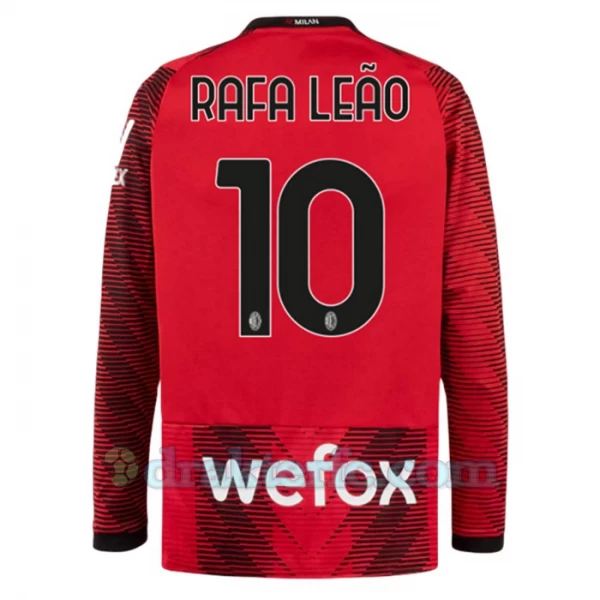 AC Milan Rafa Leao #10 Fotballdrakter 2023-24 Hjemmedrakt Mann Langermet