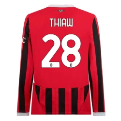 AC Milan Thiaw #28 Fotballdrakter 2024-25 Hjemmedrakt Mann Langermet