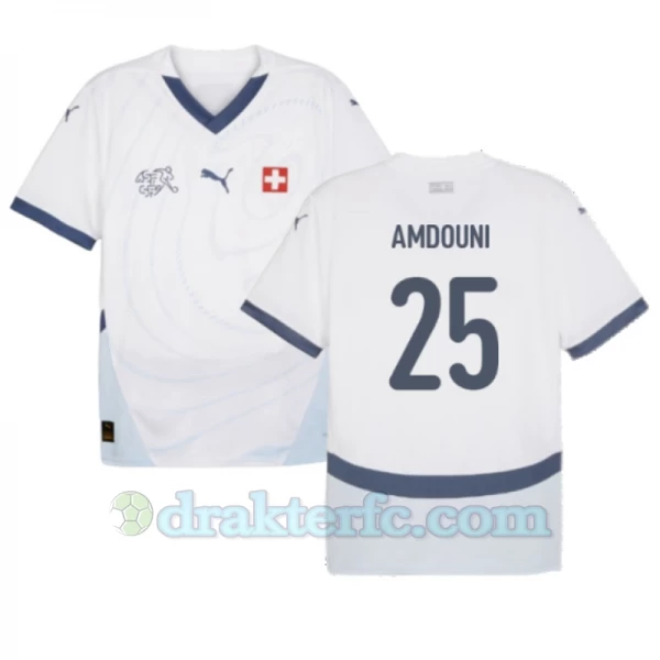 Amdouni #25 Sveits Fotballdrakter EM 2024 Bortedrakt Mann