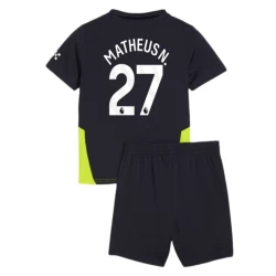 Barn Manchester City Fotballdrakter 2024-25 Matheus N. #27 Bortedraktsett