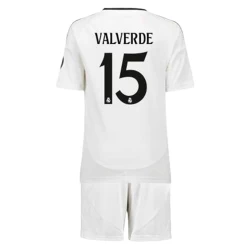 Barn Real Madrid Federico Valverde #15 Fotballdrakter 2024-25 Hjemmedraktsett