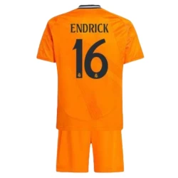 Barn Real Madrid Fotballdrakter 2024-25 Endrick #16 Bortedraktsett