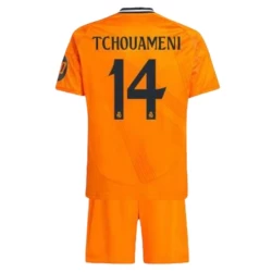 Barn Real Madrid Fotballdrakter 2024-25 HP Tchouameni #14 Bortedraktsett