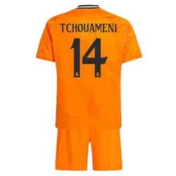 Barn Real Madrid Fotballdrakter 2024-25 Tchouameni #14 Bortedraktsett