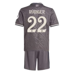 Barn Real Madrid Fotballdrakter Antonio Rudiger #22 2024-25 HP Tredjedraktsett