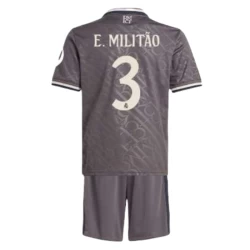 Barn Real Madrid Fotballdrakter E.Militao #3 2024-25 HP Tredjedraktsett