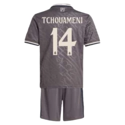 Barn Real Madrid Fotballdrakter Tchouameni #14 2024-25 Tredjedraktsett