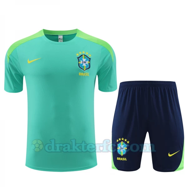 Brasil Trenings T-skjorte Sett 2024-25 Grønn