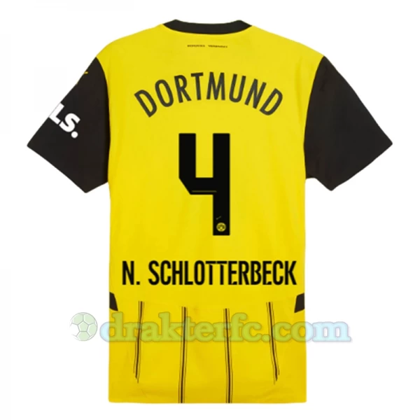 BVB Borussia Dortmund N. Schlotterbeck #4 Fotballdrakter 2024-25 Hjemmedrakt Mann