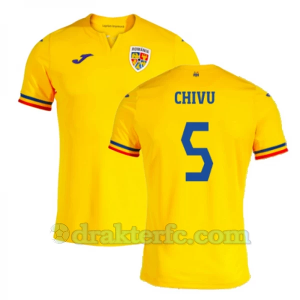 Chivu #5 Romania Fotballdrakter EM 2024 Hjemmedrakt Mann