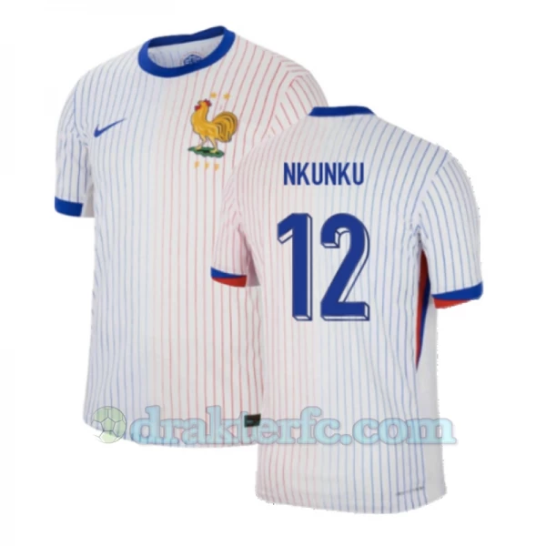 Christopher Nkunku #12 Frankrike Fotballdrakter EM 2024 Bortedrakt Mann