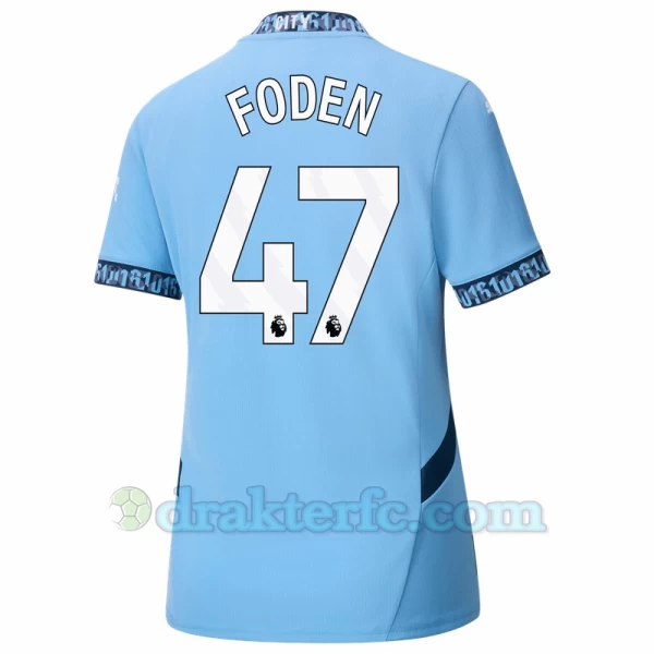 Dame Manchester City Phil Foden #47 Fotballdrakter 2024-25 Hjemmedrakt