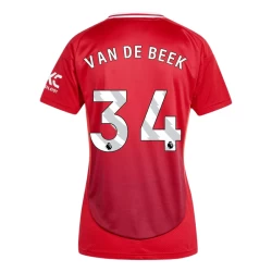 Dame Manchester United Van De Beek #34 Fotballdrakter 2024-25 Hjemmedrakt