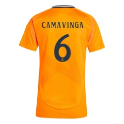 Dame Real Madrid Fotballdrakter 2024-25 Eduardo Camavinga #6 Bortedrakt