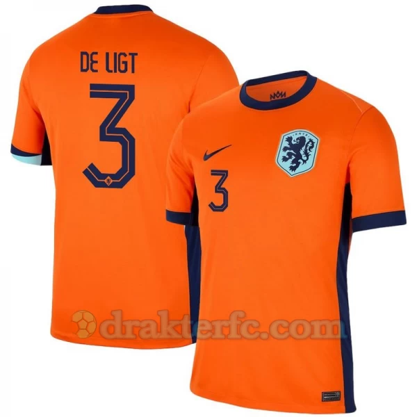 De Ligt #3 Nederland Fotballdrakter EM 2024 Hjemmedrakt Mann