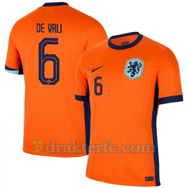 De Vrij #6 Nederland Fotballdrakter EM 2024 Hjemmedrakt Mann