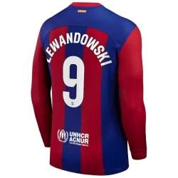 FC Barcelona Robert Lewandowski #9 Fotballdrakter 2023-24 Hjemmedrakt Mann Langermet