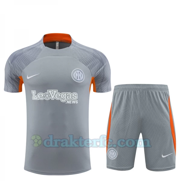 Inter Milan Trenings T-skjorte Sett 2023-24 Grå Orange