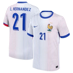 L. Hernandez #21 Frankrike Fotballdrakter EM 2024 Bortedrakt Mann