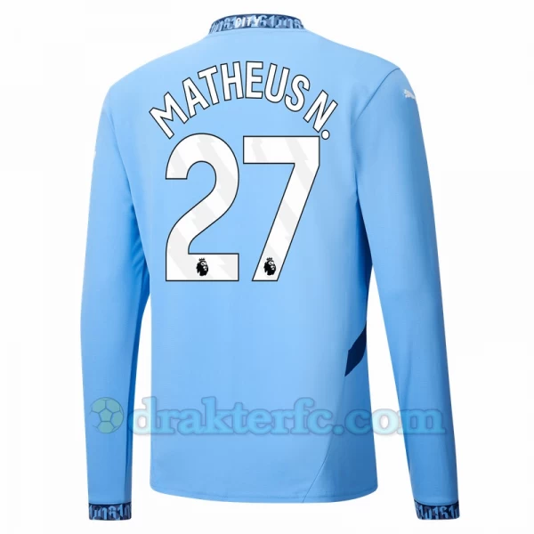 Manchester City Matheus N. #27 Fotballdrakter 2024-25 Hjemmedrakt Mann Langermet