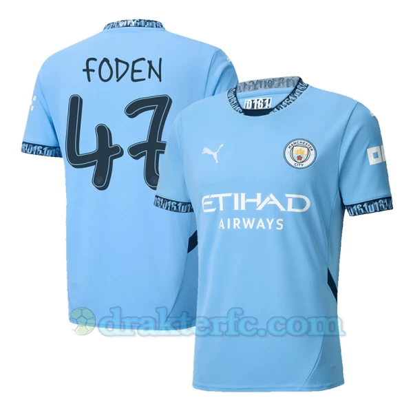 Manchester City Phil Foden #47 Fotballdrakter 2024-25 UCL Hjemmedrakt Mann