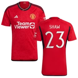 Manchester United Shaw #23 Fotballdrakter 2023-24 UCL Hjemmedrakt Mann