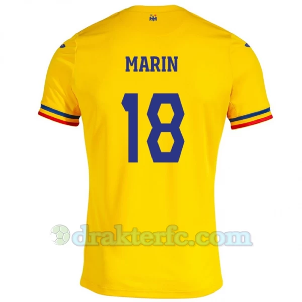 Marin #18 Romania Fotballdrakter EM 2024 Hjemmedrakt Mann