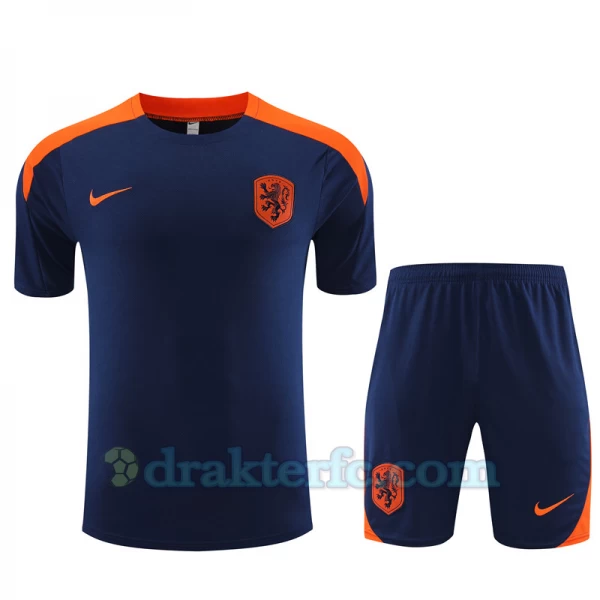 Nederland Trenings T-skjorte Sett 2024-25 Blå