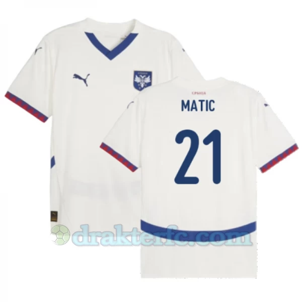 Nemanja Matić #21 Serbia Fotballdrakter EM 2024 Bortedrakt Mann