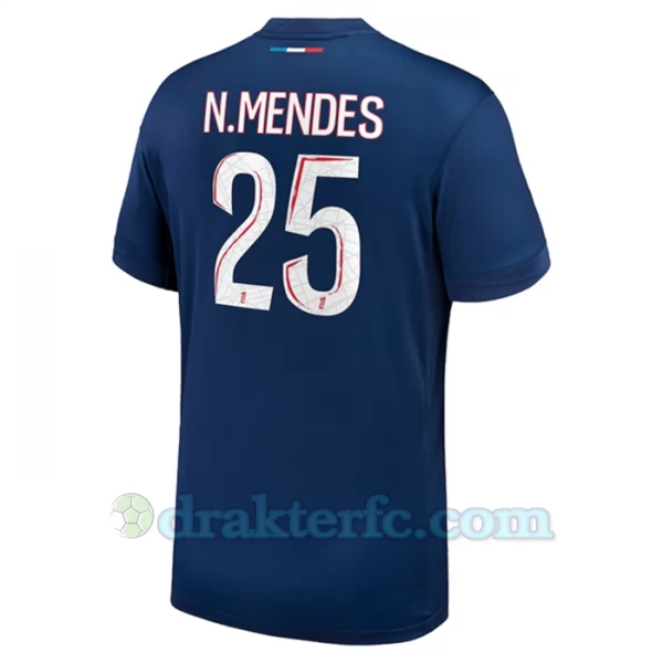 Paris Saint-Germain PSG N.Mendes #25 Fotballdrakter 2024-25 Hjemmedrakt Mann