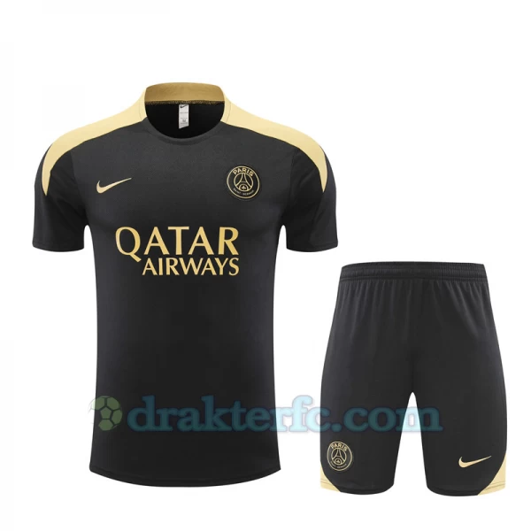 Paris Saint-Germain PSG Trenings T-skjorte Sett 2024-25 Svart Gold