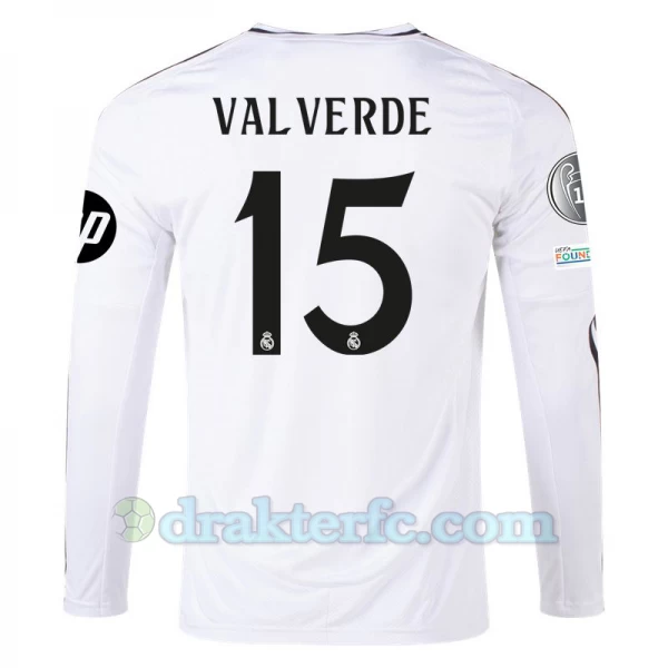 Real Madrid Federico Valverde #15 Fotballdrakter 2024-25 HP Hjemmedrakt Mann Langermet