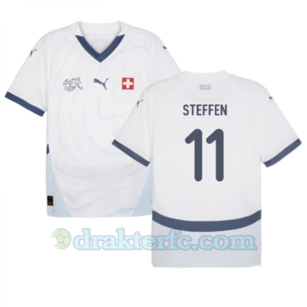 Steffen #11 Sveits Fotballdrakter EM 2024 Bortedrakt Mann