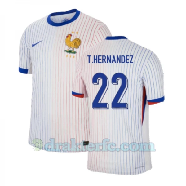 T. Hernandez #22 Frankrike Fotballdrakter EM 2024 Bortedrakt Mann