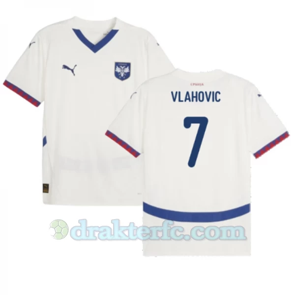 Vlahovic #7 Serbia Fotballdrakter EM 2024 Bortedrakt Mann