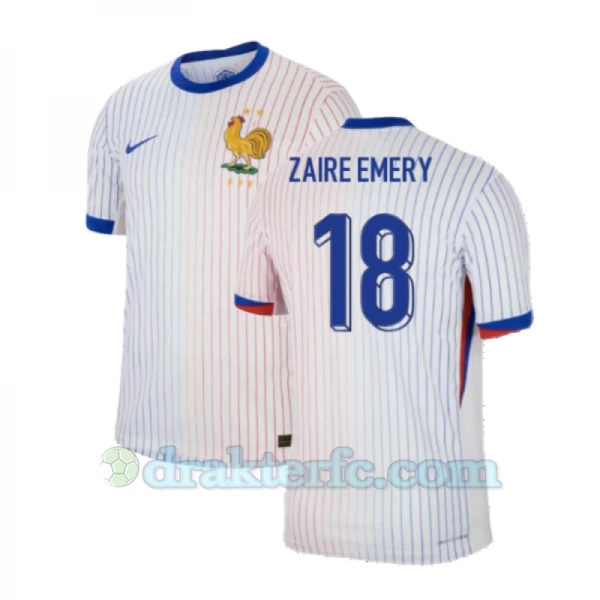 Zaire-emery #18 Frankrike Fotballdrakter EM 2024 Bortedrakt Mann