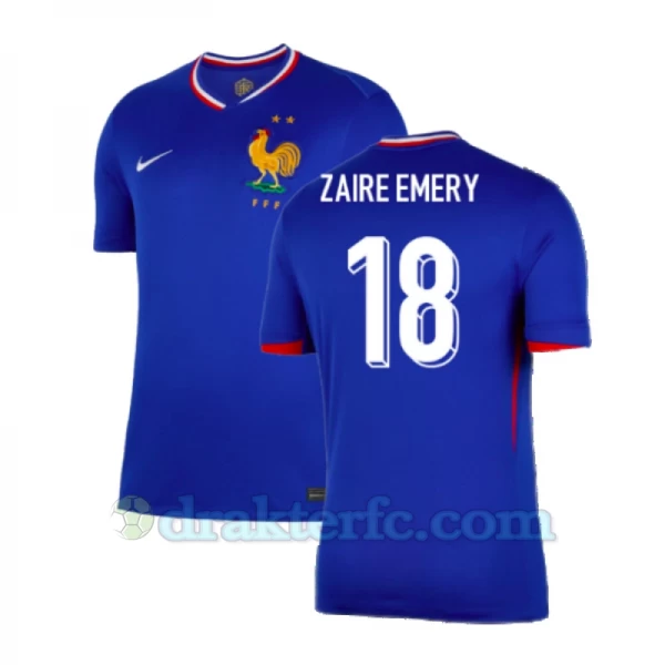 Zaire Emery #18 Frankrike Fotballdrakter EM 2024 Hjemmedrakt Mann