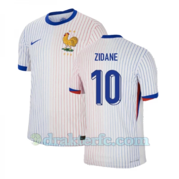 Zinédine Zidane #10 Frankrike Fotballdrakter EM 2024 Bortedrakt Mann